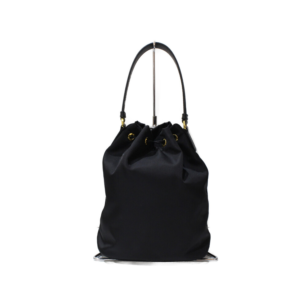 Prada Leather Duetto Black Shoulder Saffiano Bag Handbag Drawstring